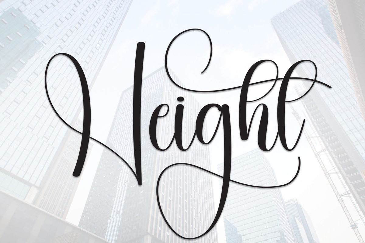 Beispiel einer Height Regular-Schriftart