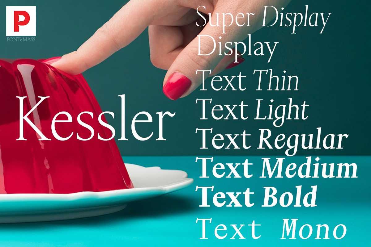 Beispiel einer Kessler Super Display Italic-Schriftart