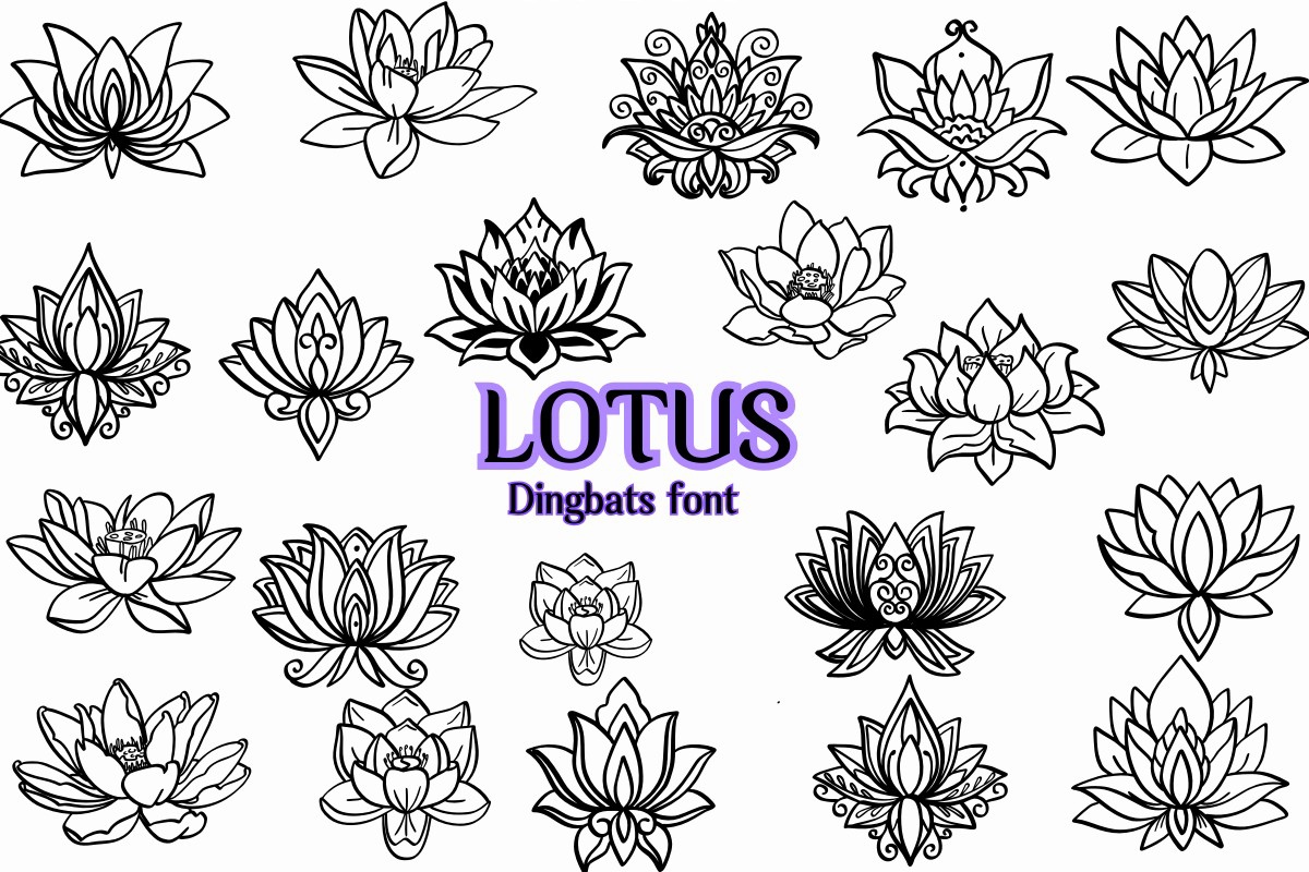 Beispiel einer Lotus Regular-Schriftart