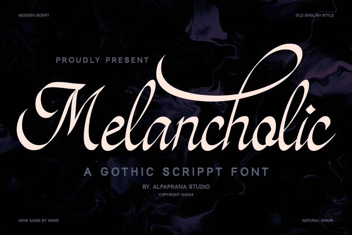 Beispiel einer Melancholic-Schriftart