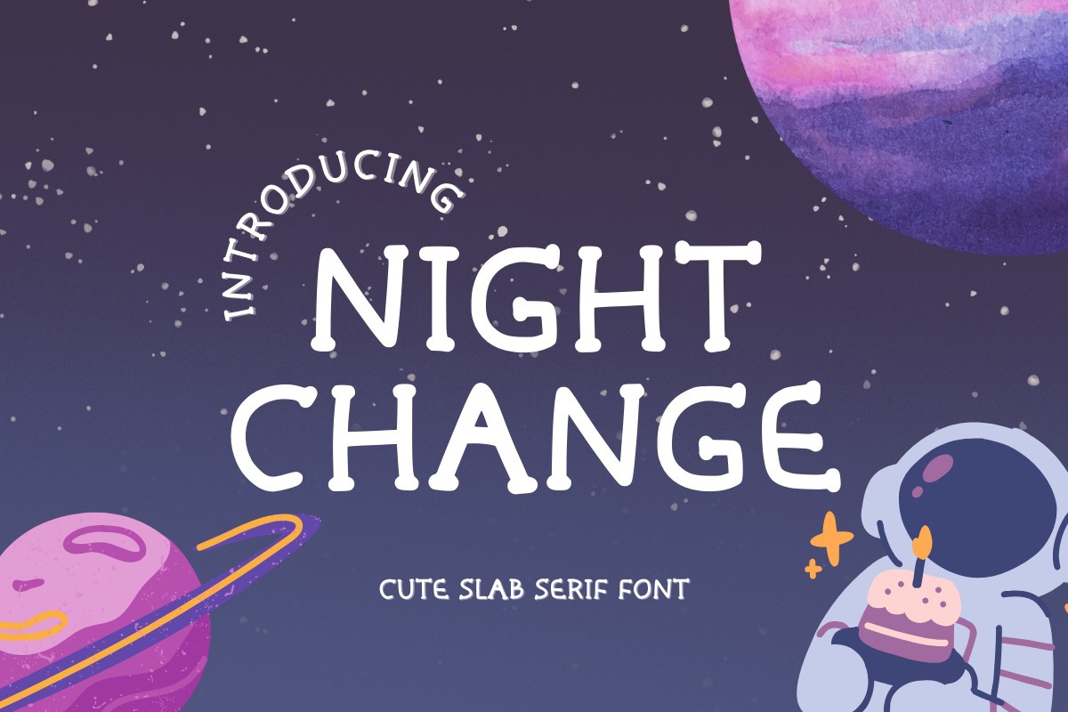 Beispiel einer Night Change Regular-Schriftart