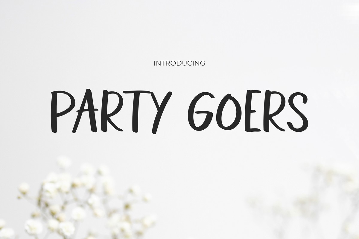 Beispiel einer Party Goers-Schriftart