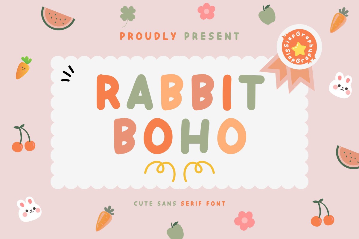 Beispiel einer Rabbit Boho-Schriftart