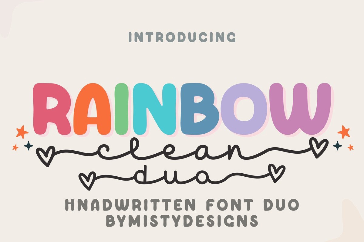 Beispiel einer Rainbow Clean Duo-Schriftart