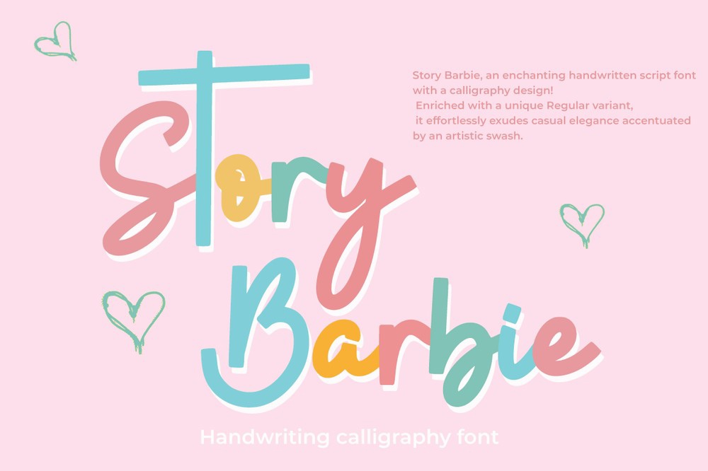 Beispiel einer Story Barbie-Schriftart