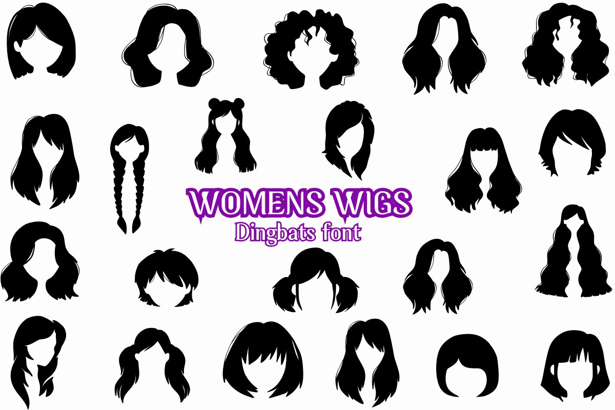 Beispiel einer Women’s Wigs Regular-Schriftart