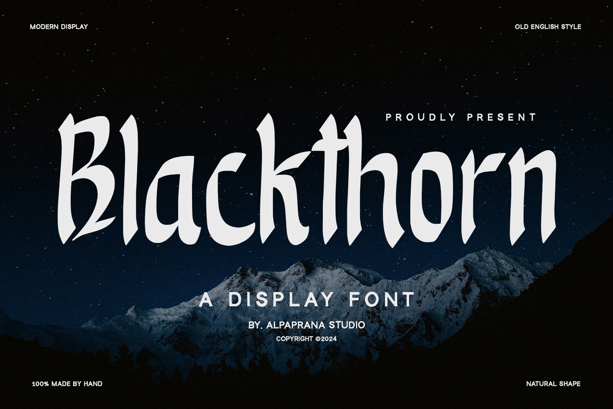 Beispiel einer Blackthorn Regular-Schriftart