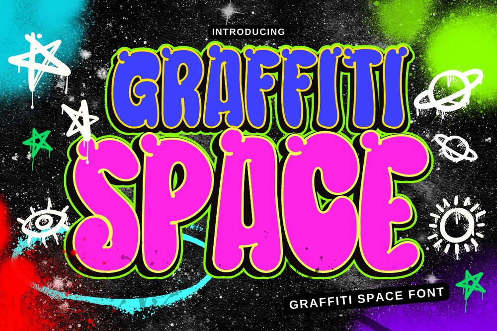 Beispiel einer Graffiti Space-Schriftart