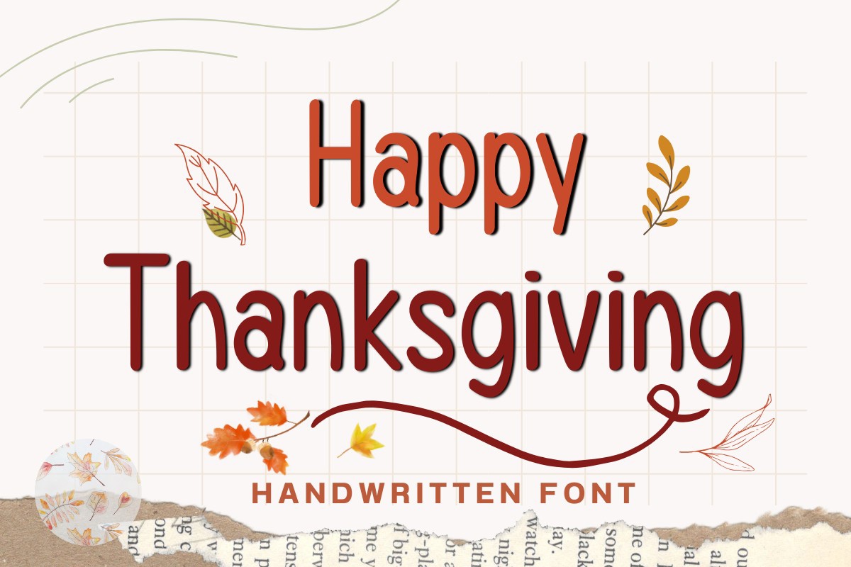 Beispiel einer Happy Thanksgiving-Schriftart