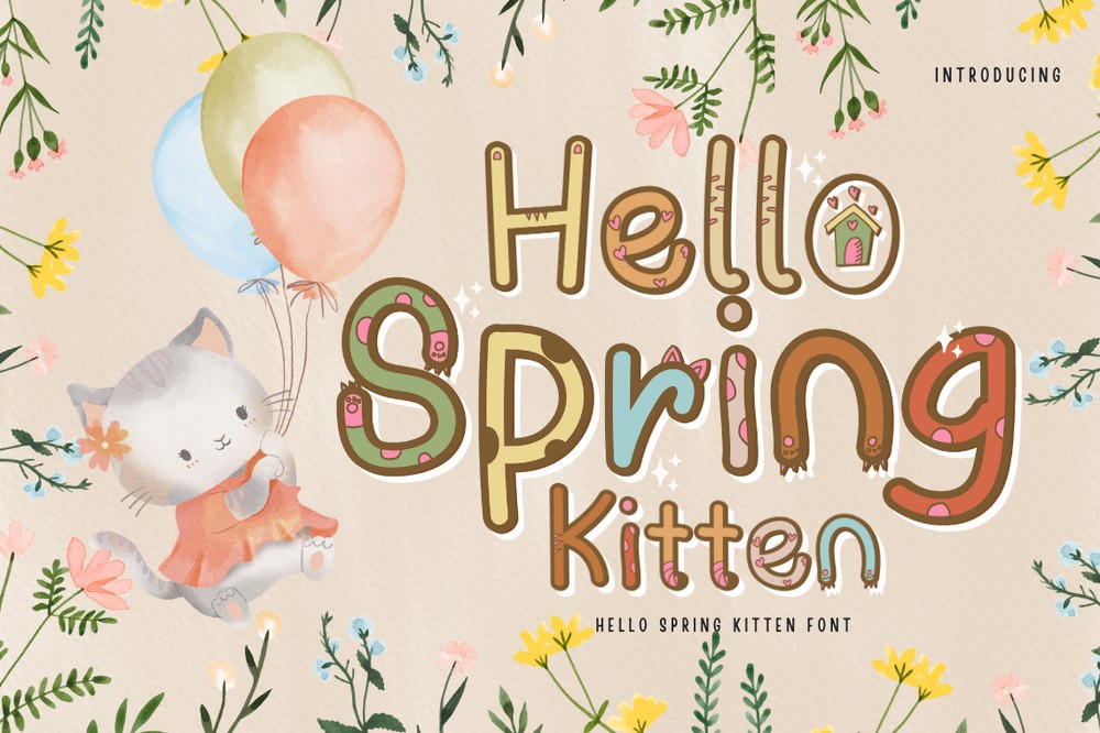 Beispiel einer Hello Spring Kitten-Schriftart