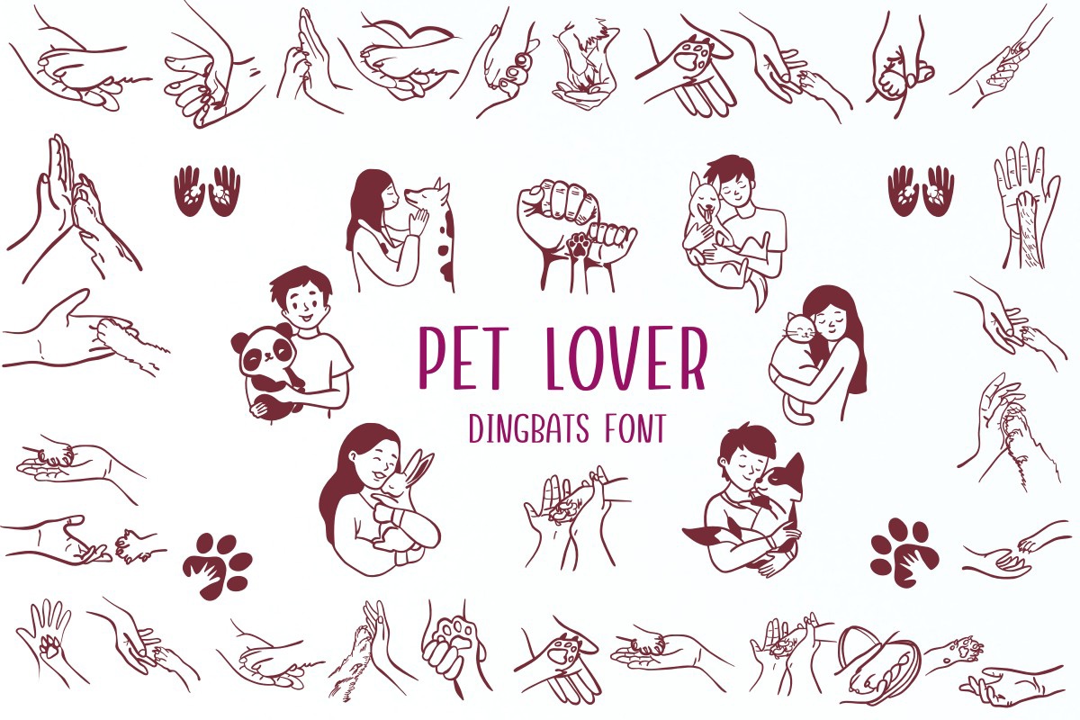 Beispiel einer Pet Lover-Schriftart