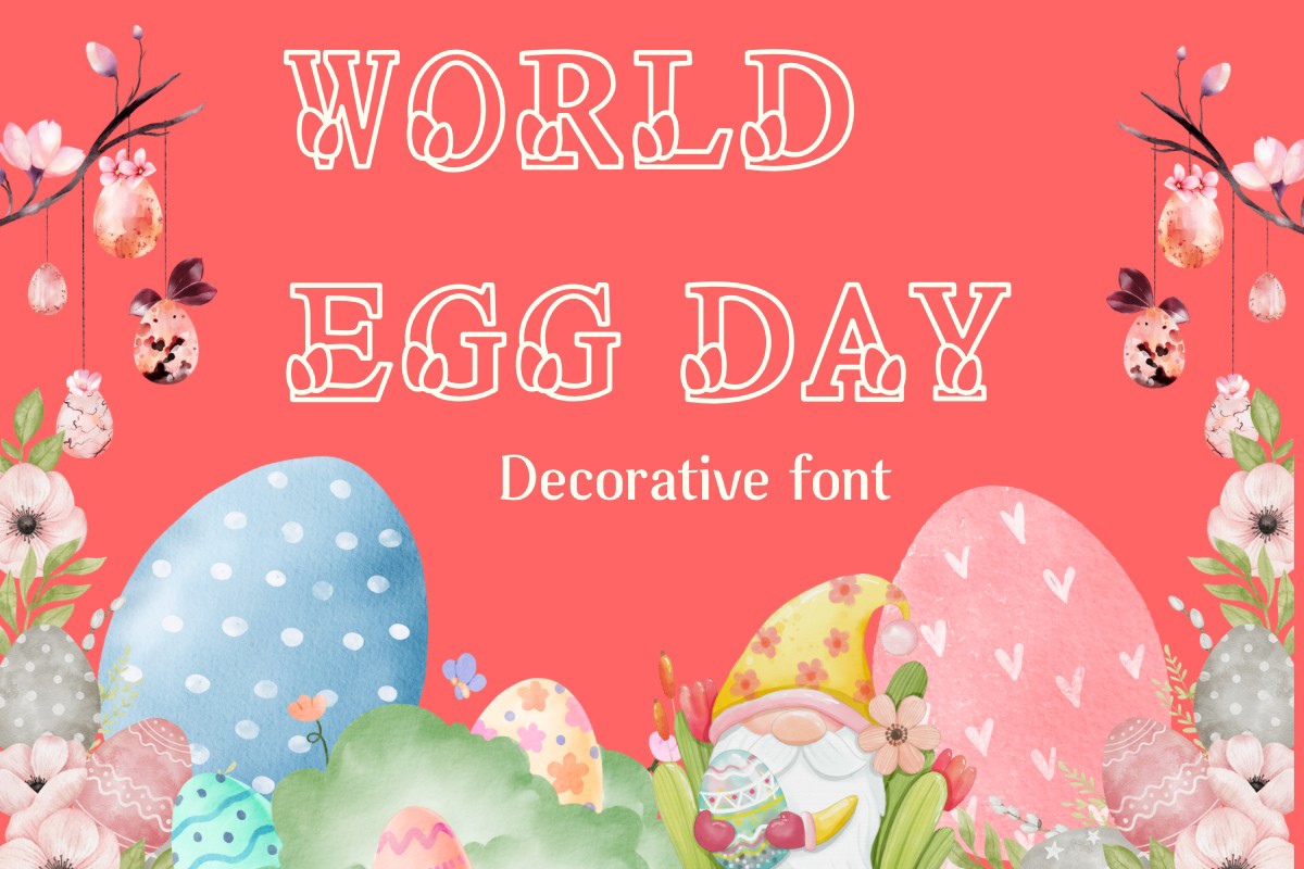 Beispiel einer World Egg Day-Schriftart