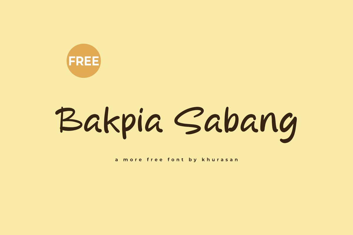 Beispiel einer Bakpia Sabang-Schriftart