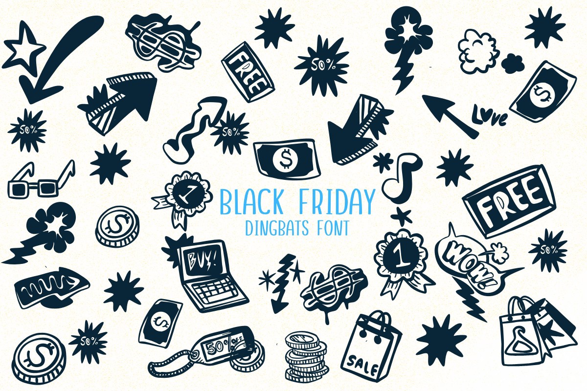 Beispiel einer Black Friday-Schriftart