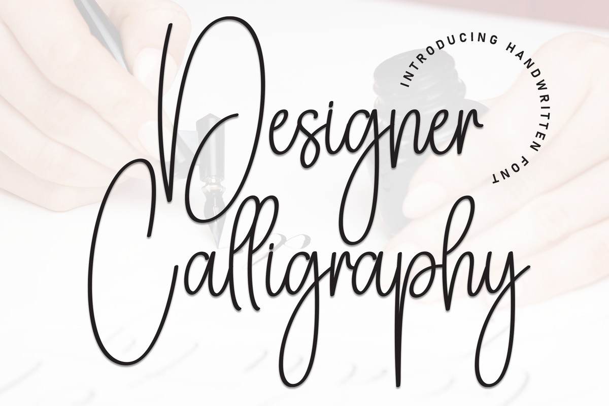 Beispiel einer Designer Calligraph Regular-Schriftart