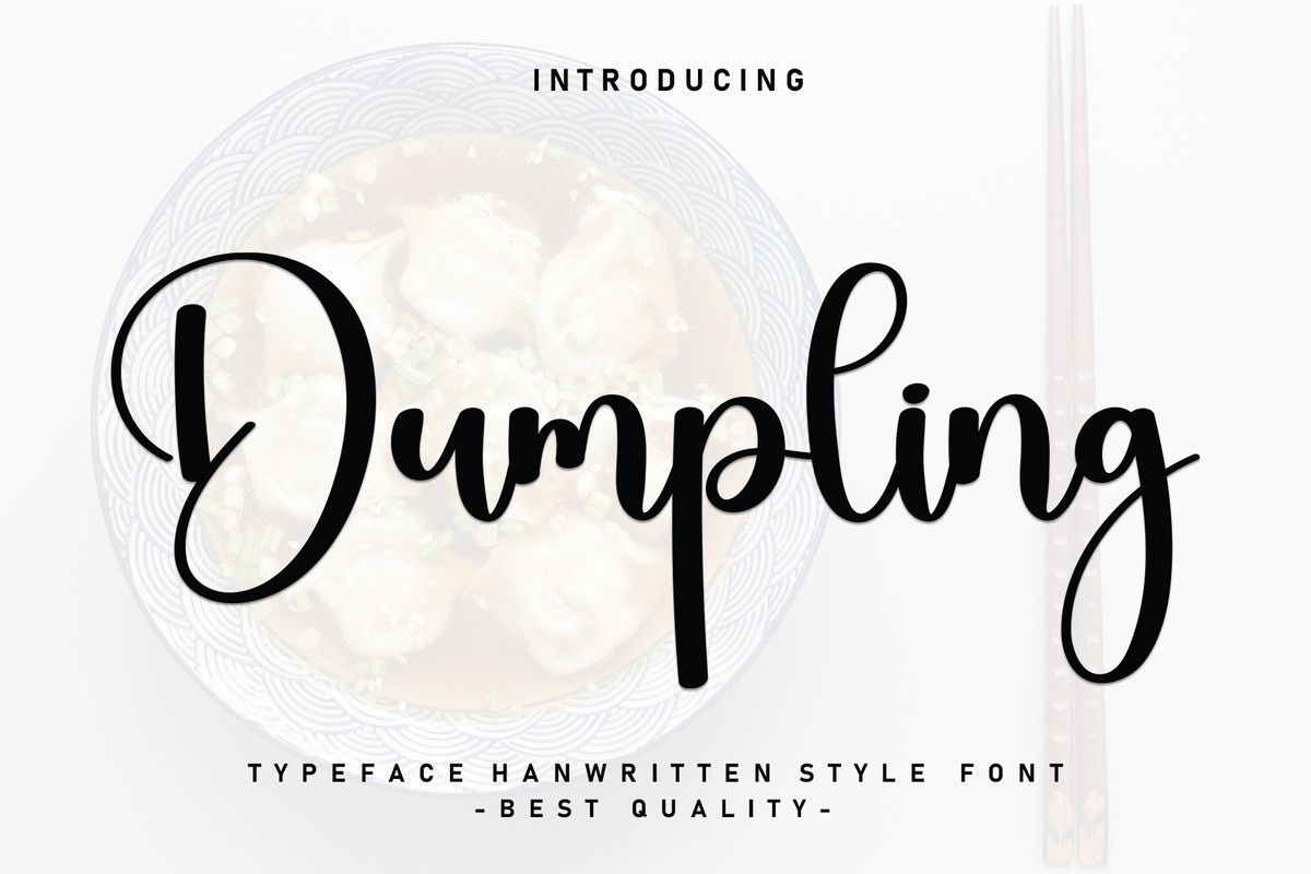 Beispiel einer Dumpling-Schriftart