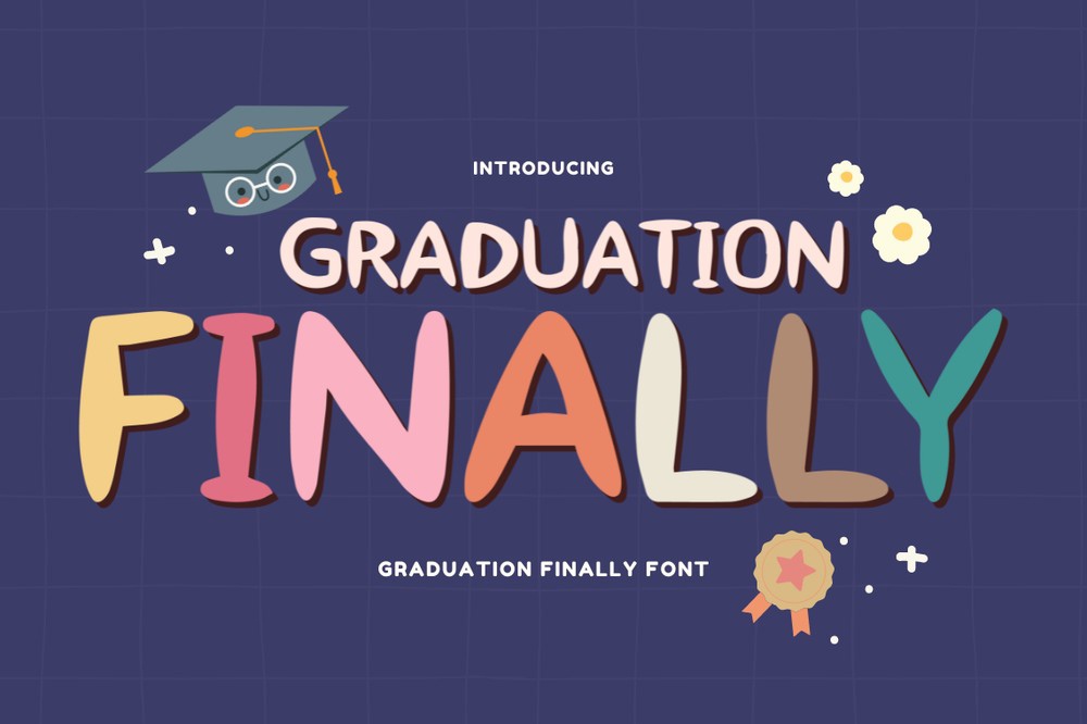 Beispiel einer Graduation Finally Regular-Schriftart