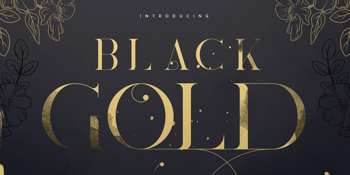 Beispiel einer Black Gold VP Regular-Schriftart