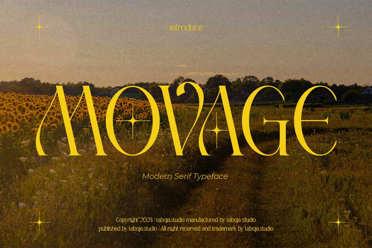 Beispiel einer TBJ Movage Regular-Schriftart