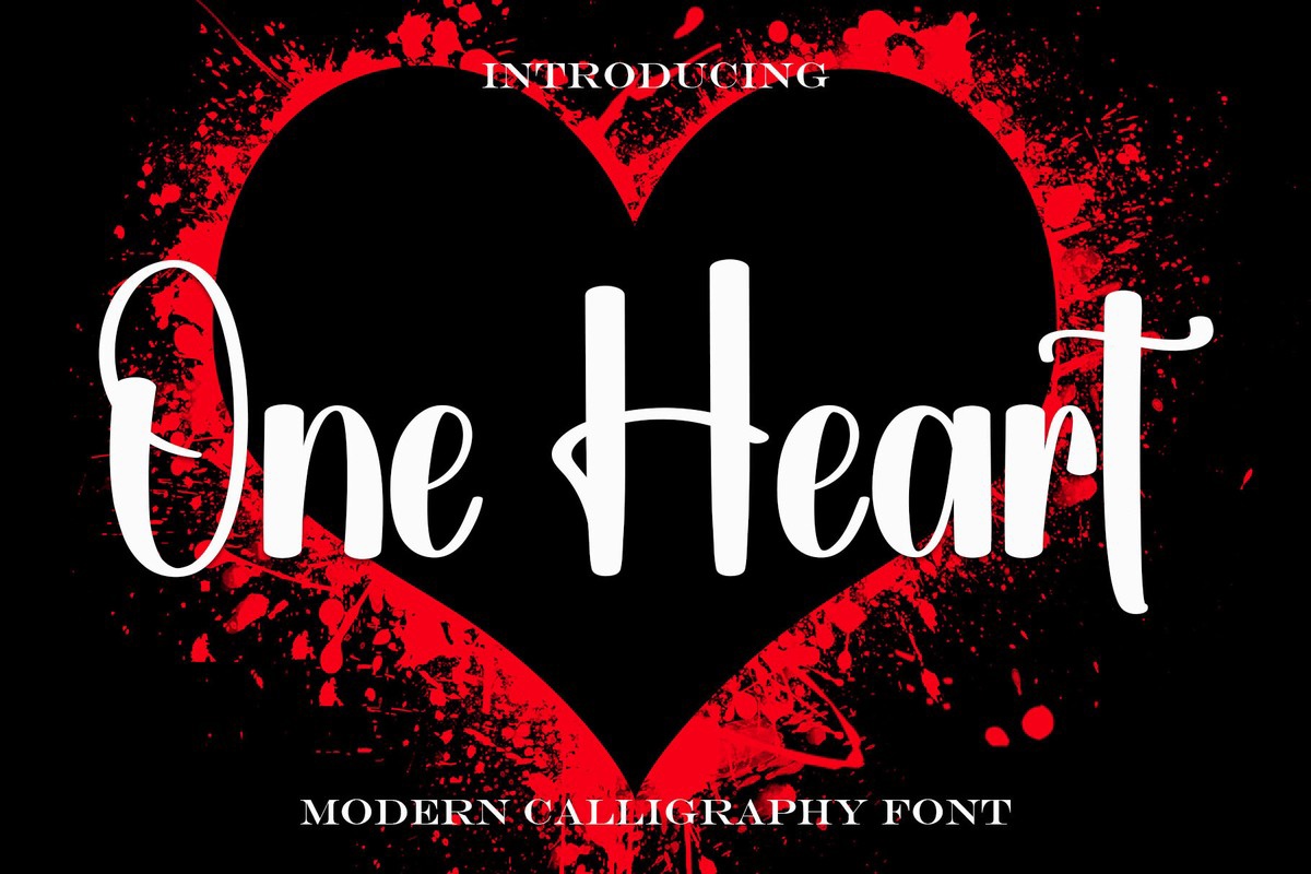 Beispiel einer One Heart-Schriftart