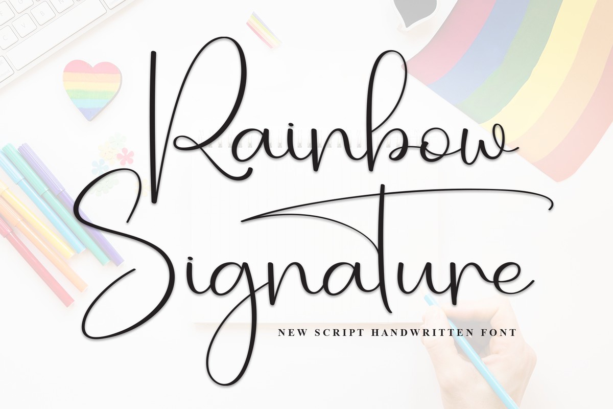 Beispiel einer Rainbow Signature-Schriftart