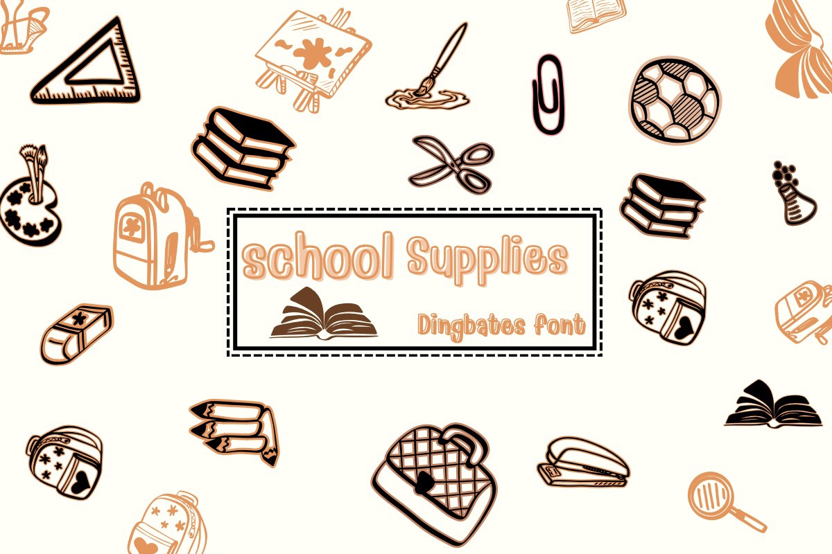 Beispiel einer School Supplies-Schriftart