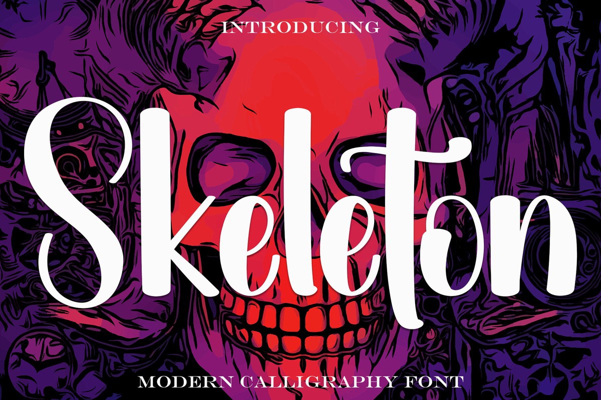 Beispiel einer Skeleton Regular-Schriftart