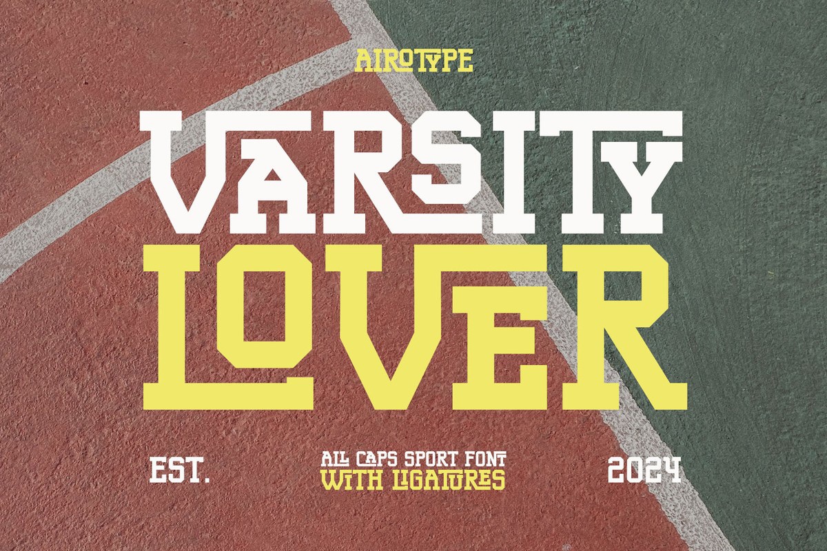 Beispiel einer Varsity Lover-Schriftart