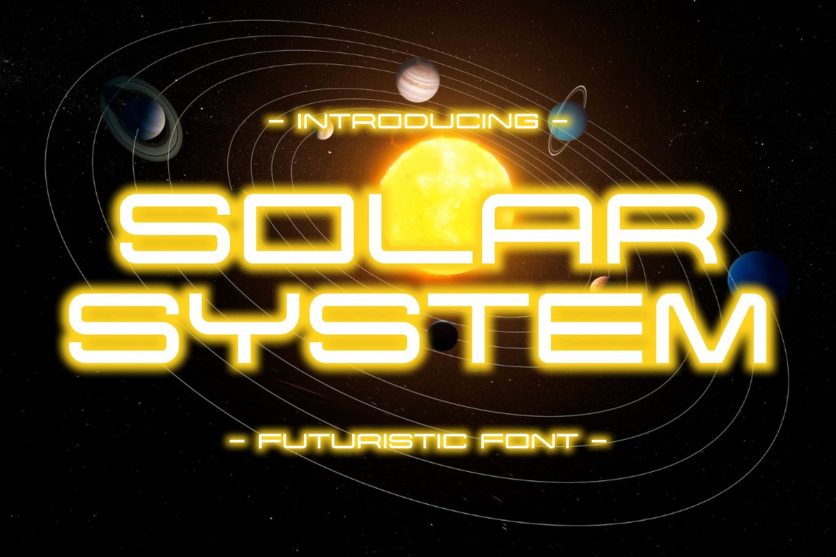 Beispiel einer Solar System Regular-Schriftart