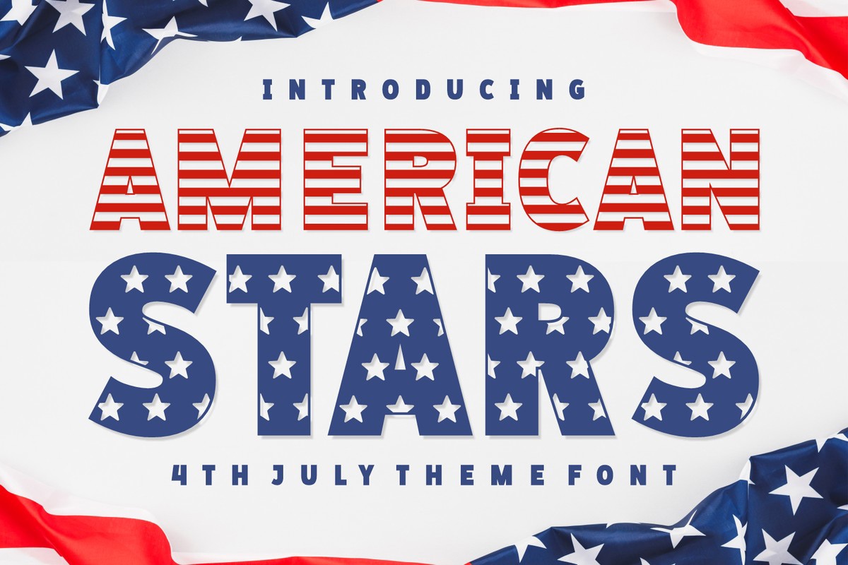 Beispiel einer American Stars-Schriftart