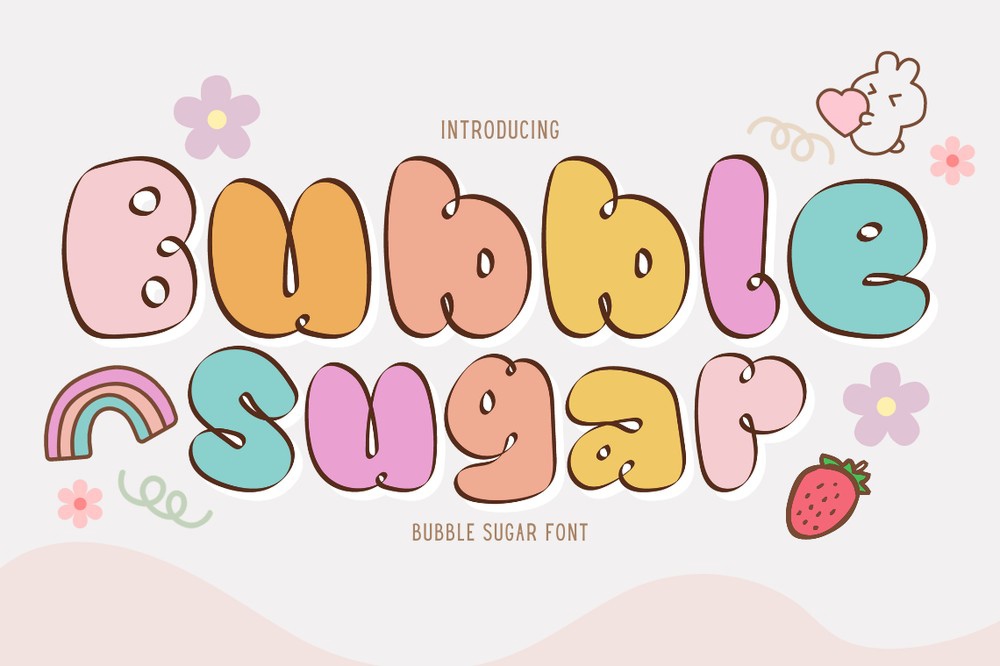 Beispiel einer Bubble Sugar Regular-Schriftart