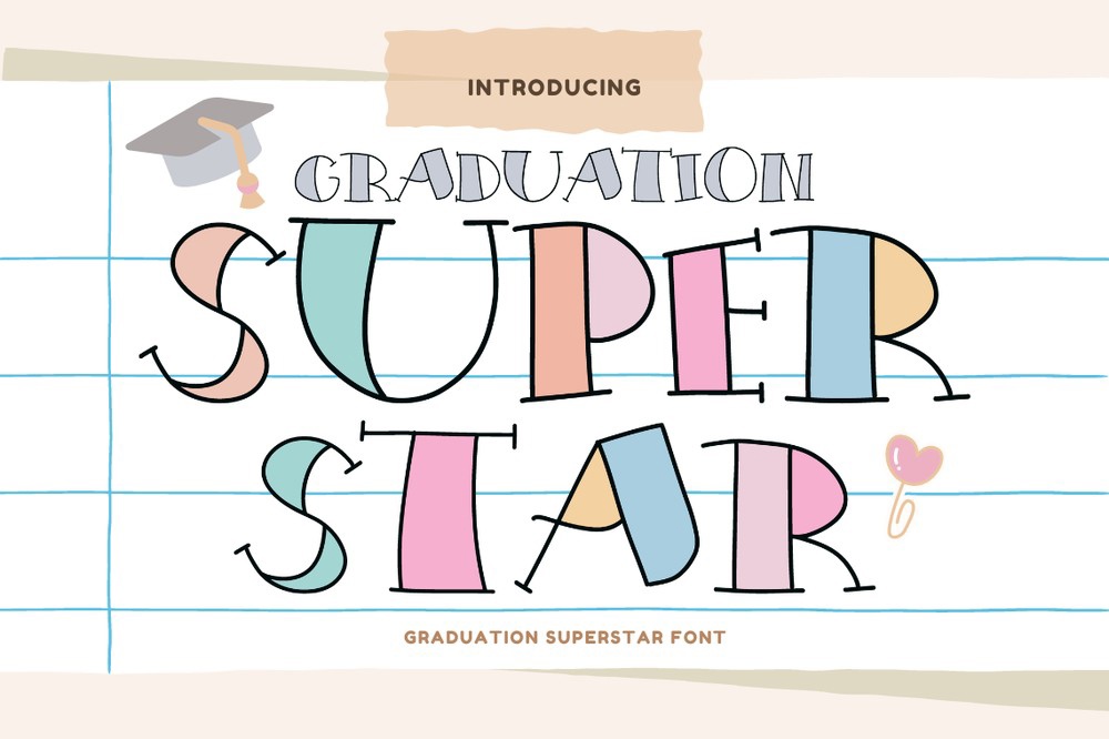 Beispiel einer Graduation Superstar Regular-Schriftart