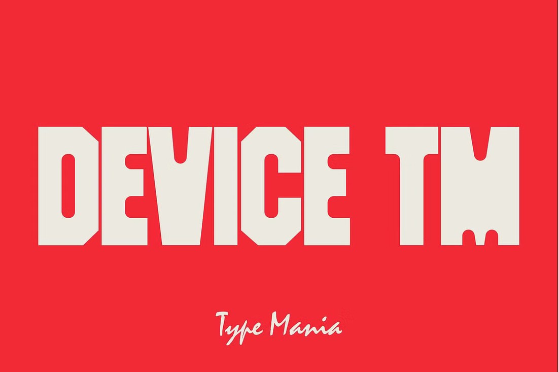 Beispiel einer Device TM Regular-Schriftart