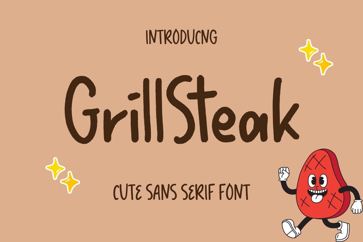 Beispiel einer Grill Steak-Schriftart