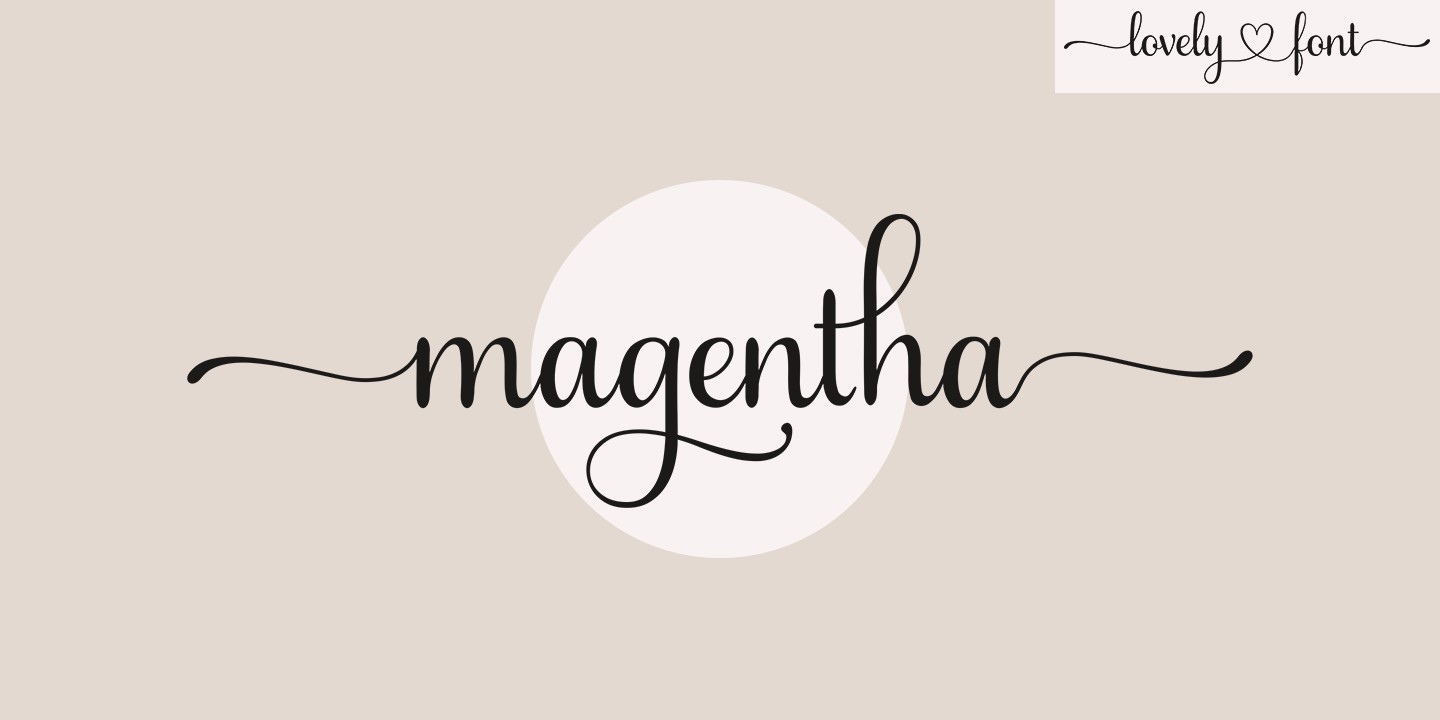 Beispiel einer Magentha Regular-Schriftart