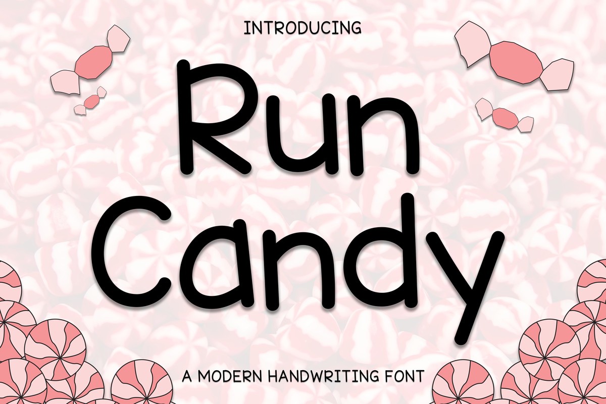 Beispiel einer Run Candy Regular-Schriftart