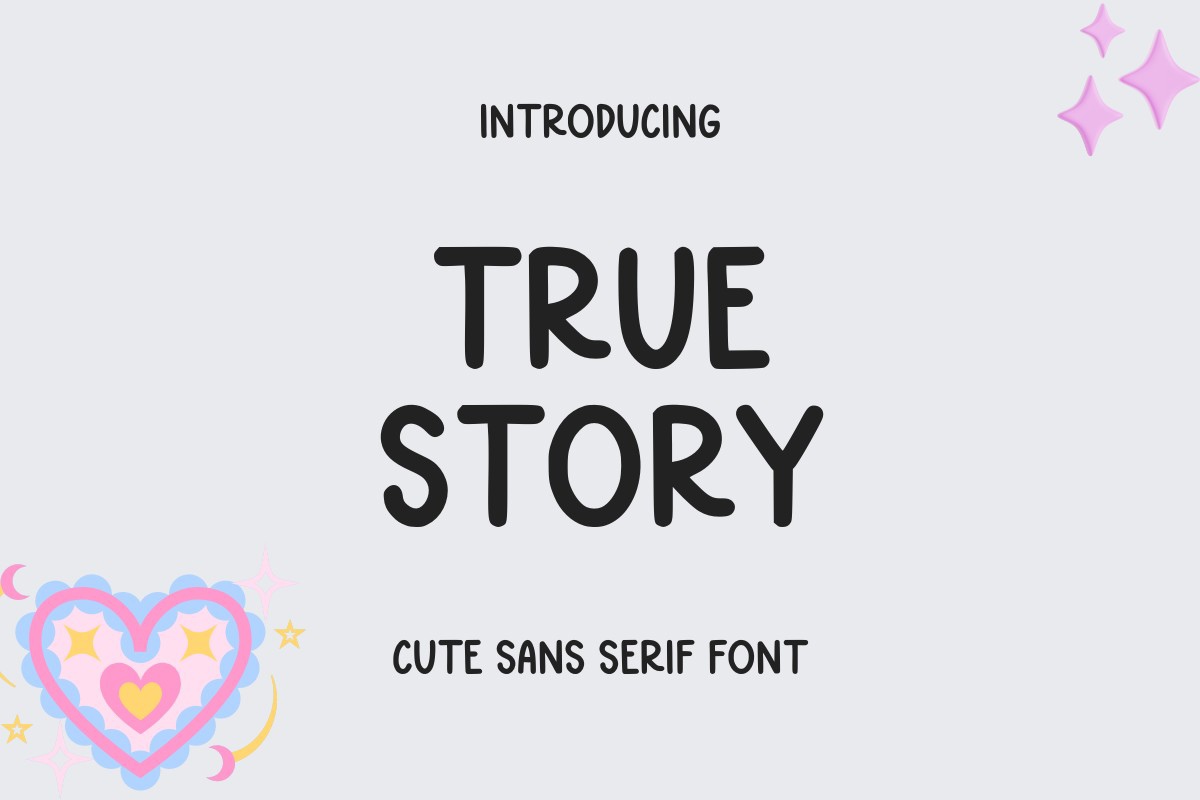 Beispiel einer True Story Regular-Schriftart