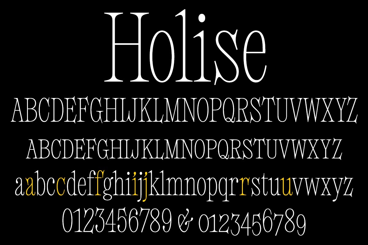 Beispiel einer Holise-Schriftart