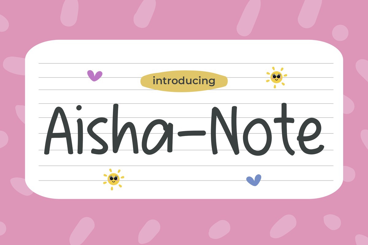 Beispiel einer Aisha Note-Schriftart