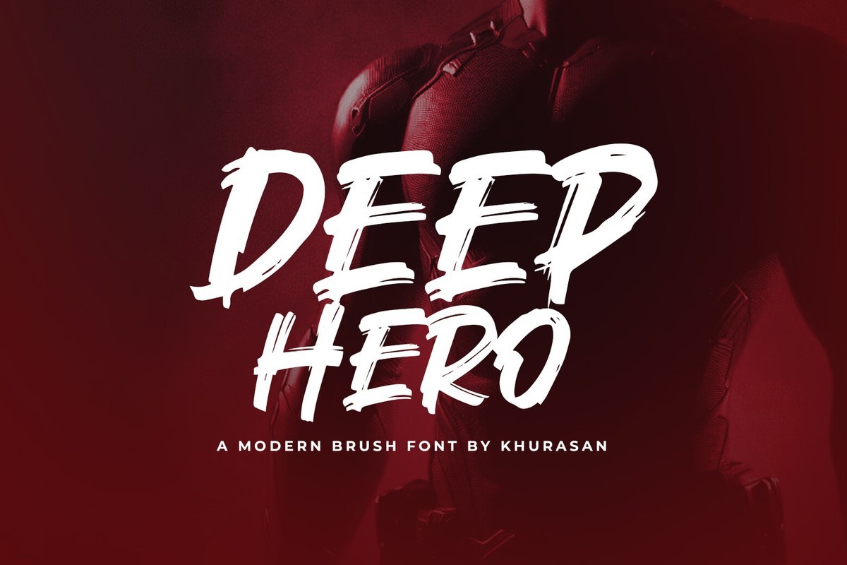 Beispiel einer Deep Hero Regular-Schriftart