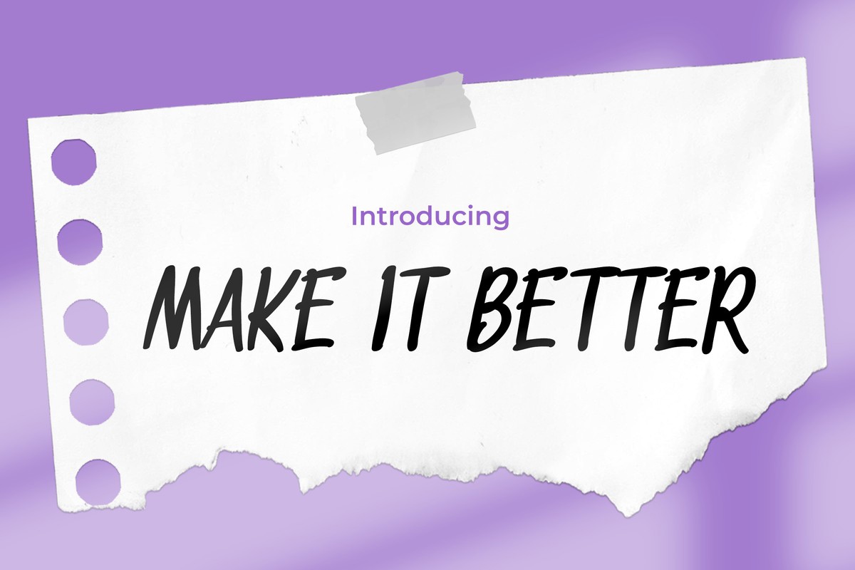 Beispiel einer Make It Better Regular-Schriftart