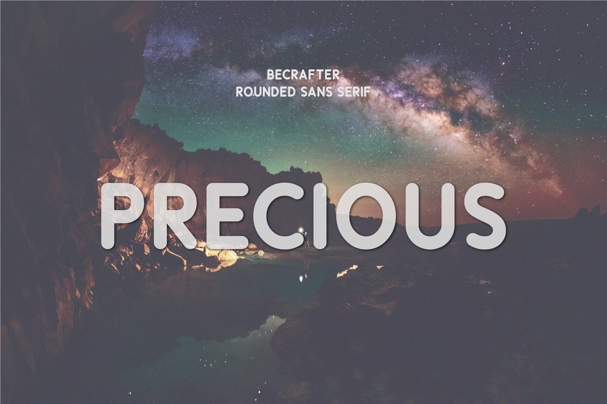 Beispiel einer Precious Rounded Regular-Schriftart