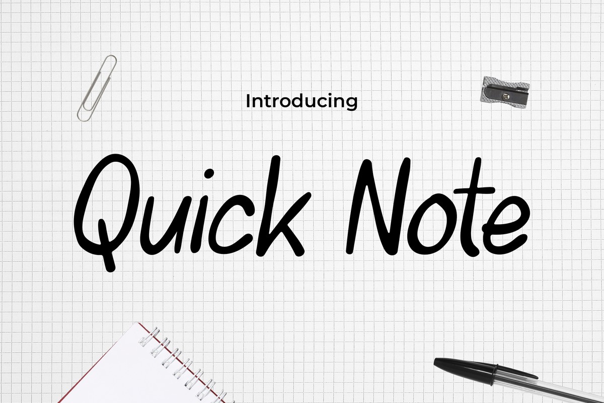 Beispiel einer Quick Note Regular-Schriftart