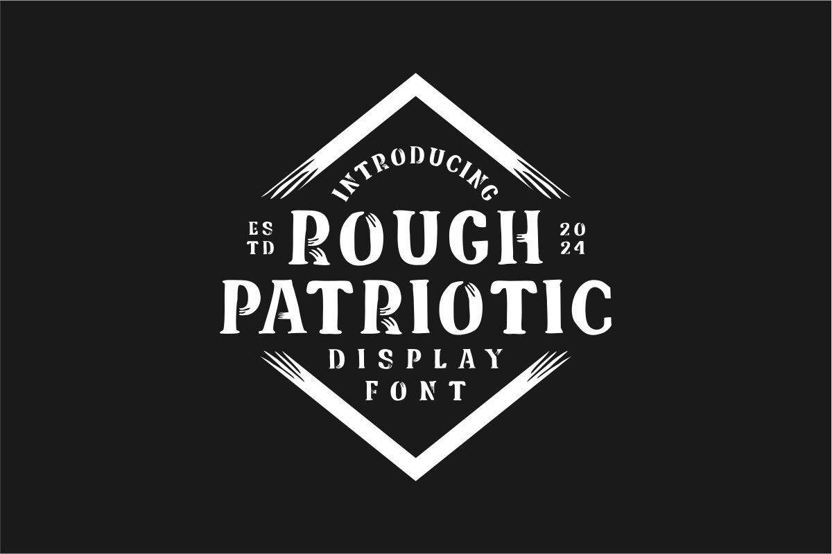 Beispiel einer Rough Patriotic-Schriftart