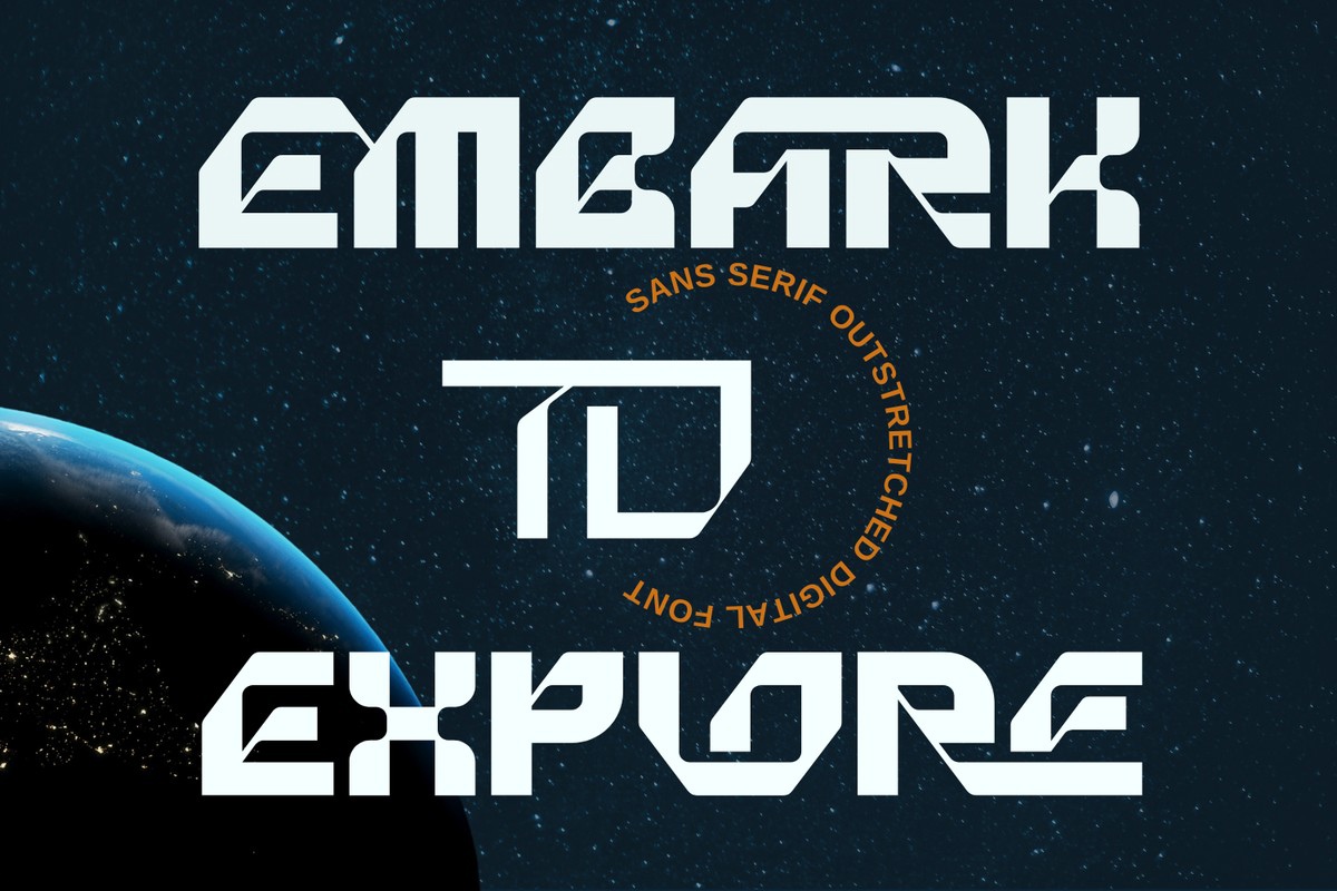 Beispiel einer Embark to Explore-Schriftart