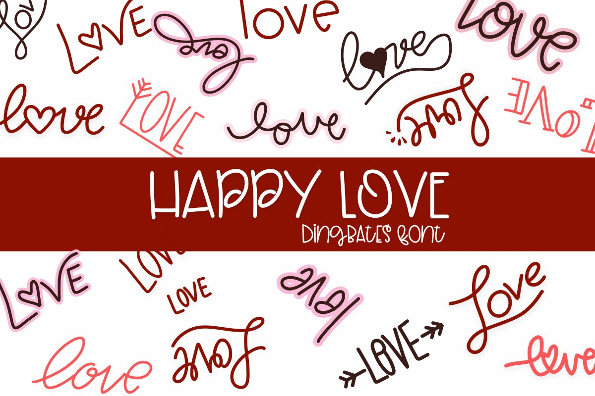 Beispiel einer Happy Love Regular-Schriftart