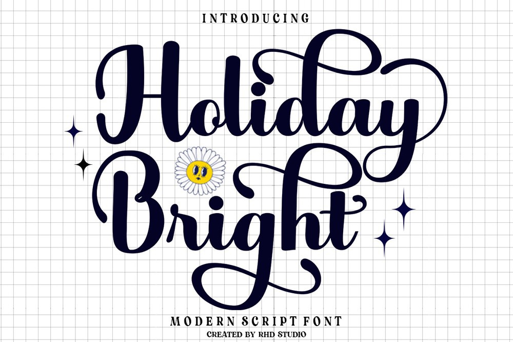 Beispiel einer Holiday Bright Regular-Schriftart