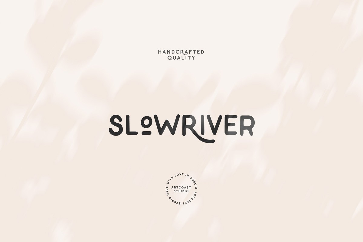 Beispiel einer SA Slow River Regular-Schriftart