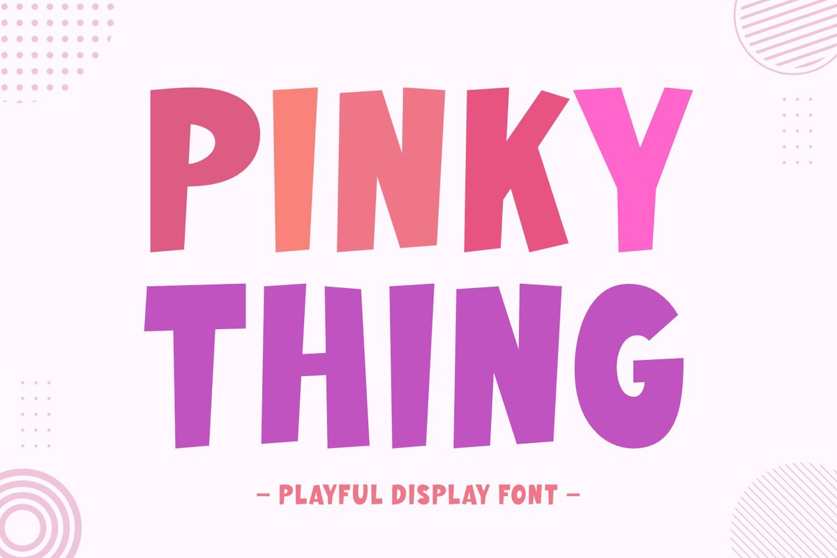 Beispiel einer Pinky Thing Regular-Schriftart