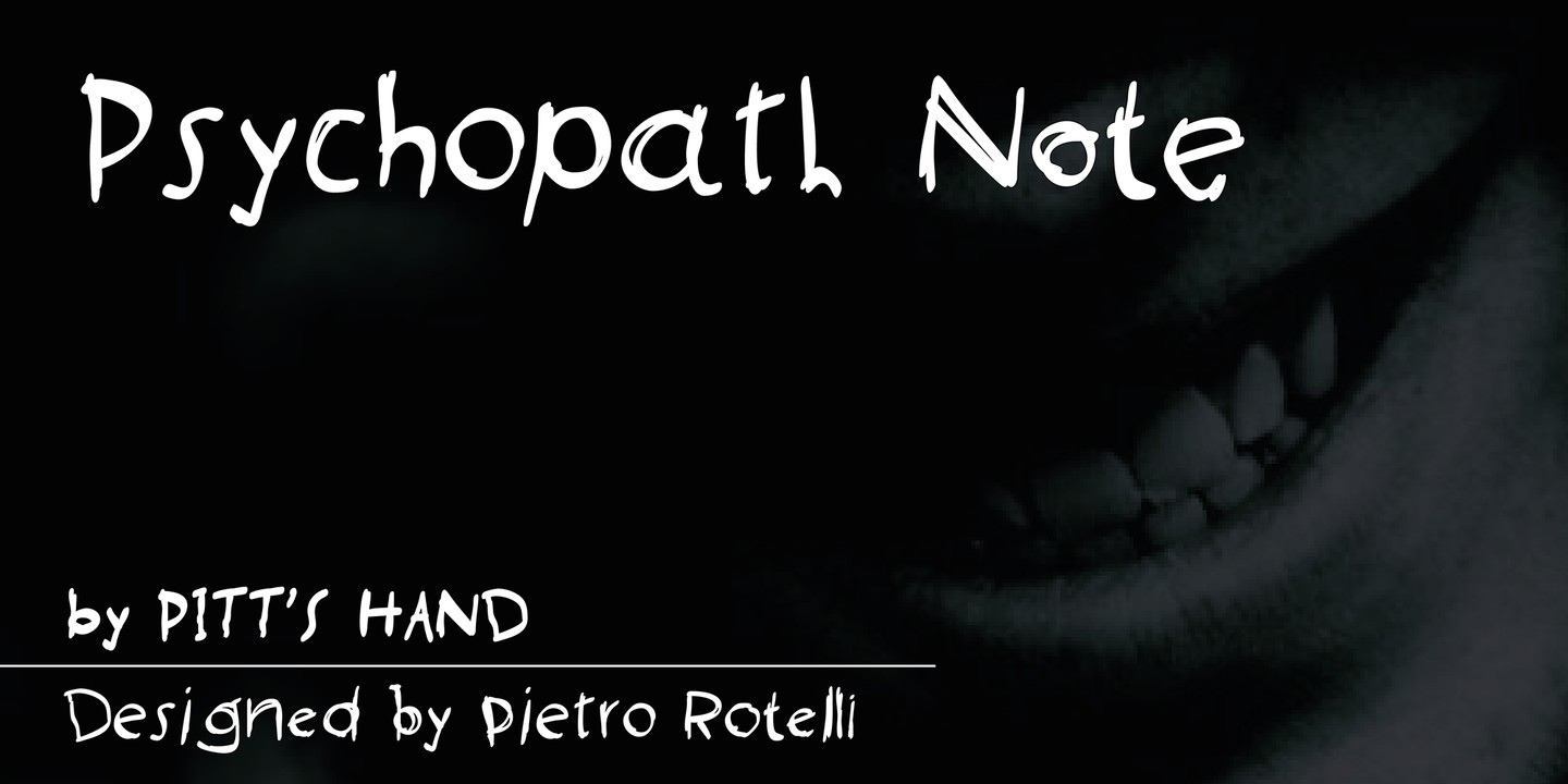 Beispiel einer Psychopath Note Italic-Schriftart